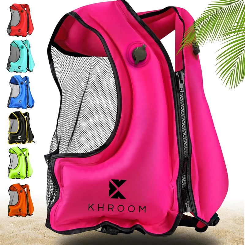 Khroom Inflatable Snorkel Vest for Adults and Teenagers | 60"-75" Height | 90-220 lbs | V2 2025 Model | Buoyancy Jacket for Snorkeling and SUP - Snorkel Vest, Buoyancy Aid - Image 1